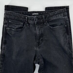 Express Mens Slim Black Denim Jeans Size 30x32 Cotton Spandex